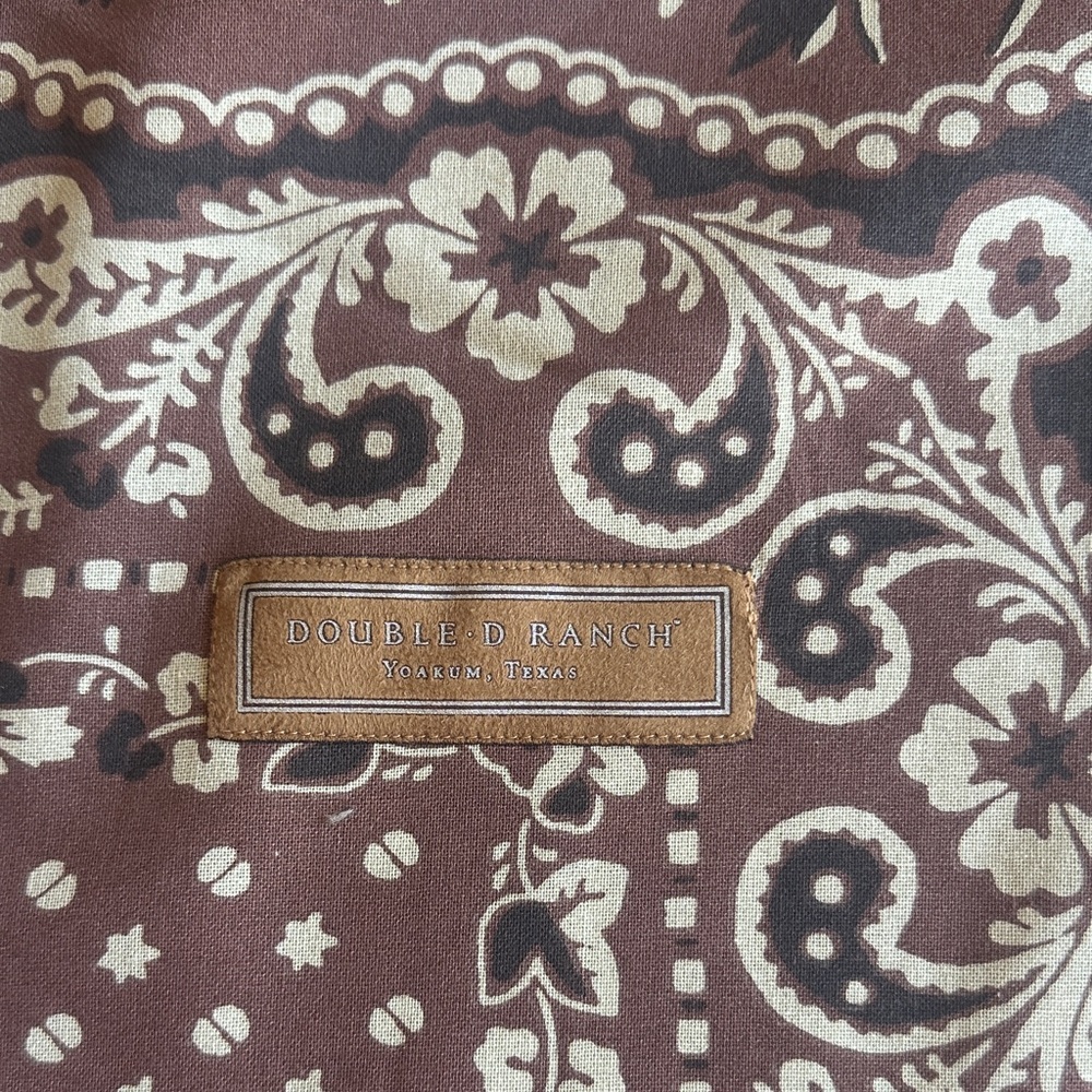 Double D Ranch Brown and Cream Drawstring Bag - Picture 2 of 3
